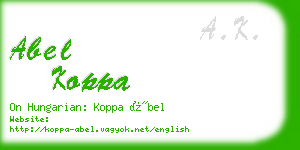 abel koppa business card